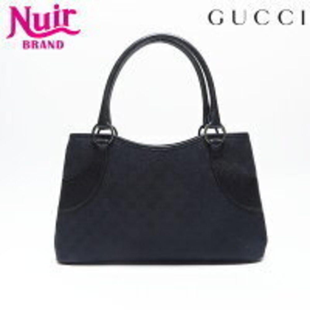 Gucci GG Canvas Leather Handbag Black